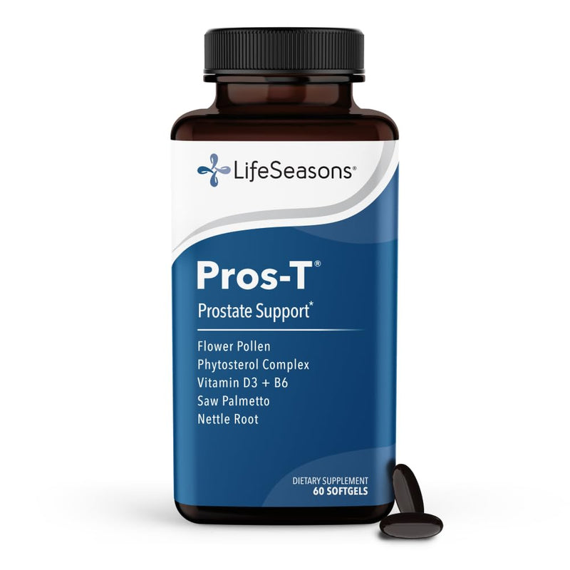 Pros-T - Prostate Support Supplement - Saw Palmetto, Phytosterol, Zinc, Nettle, Vitamin D-3 & B6 - Promote Healthy Prostate Function & Normal Urinary Flow - Improve Tissue Integrity - 60 Softgels 60 Count (Pack of 1)