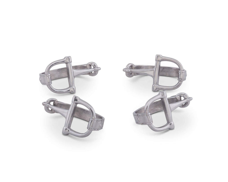Arthur Court Designer Metal Bit Napkin Rings, Set of 4, Equestrian Aluminum Cast, Horse Horseshoe Decor for Cowboy, Cowgirl Riders and Horse Lovers - BeesActive Australia
