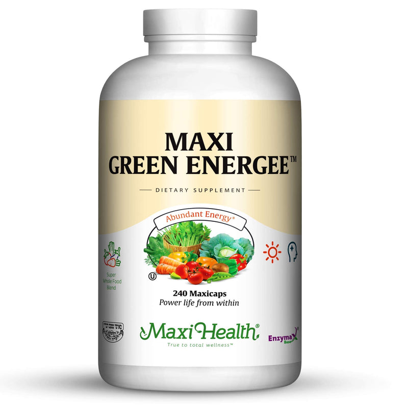 Maxi Health Super Greens Supplements – Whole Food Blend for Energy & Immune Support – Vegetable Supplements for Adults with Vitamins, Minerals, Spirulina, & More – Vegan, 240 Kosher Capsules Unflavored 240 Count (Pack of 1)