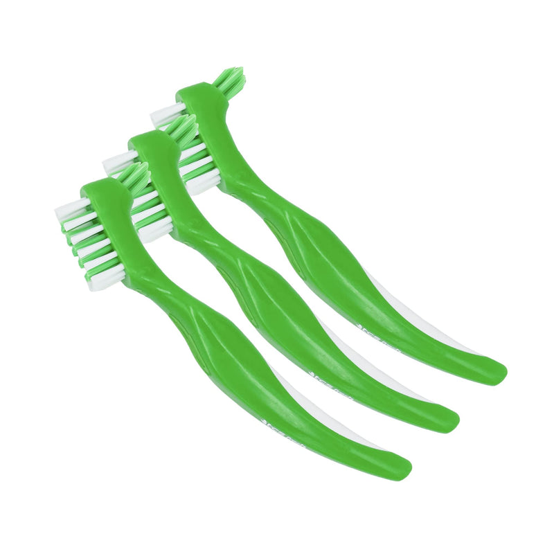TCS Fresh Dental Appliance Cleaning Soft Bristle Toothbrush with Ergonomic Handle, 3 Pack - Denture Cleaner Brush for Retainers, Mouth Guards, and Flexible Partials (3 Toothbrushes) - BeesActive Australia