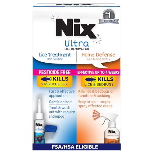Nix Lice Treatment Hair and Home Kit, Ultra Solution & Home Spray 3 Piece Set