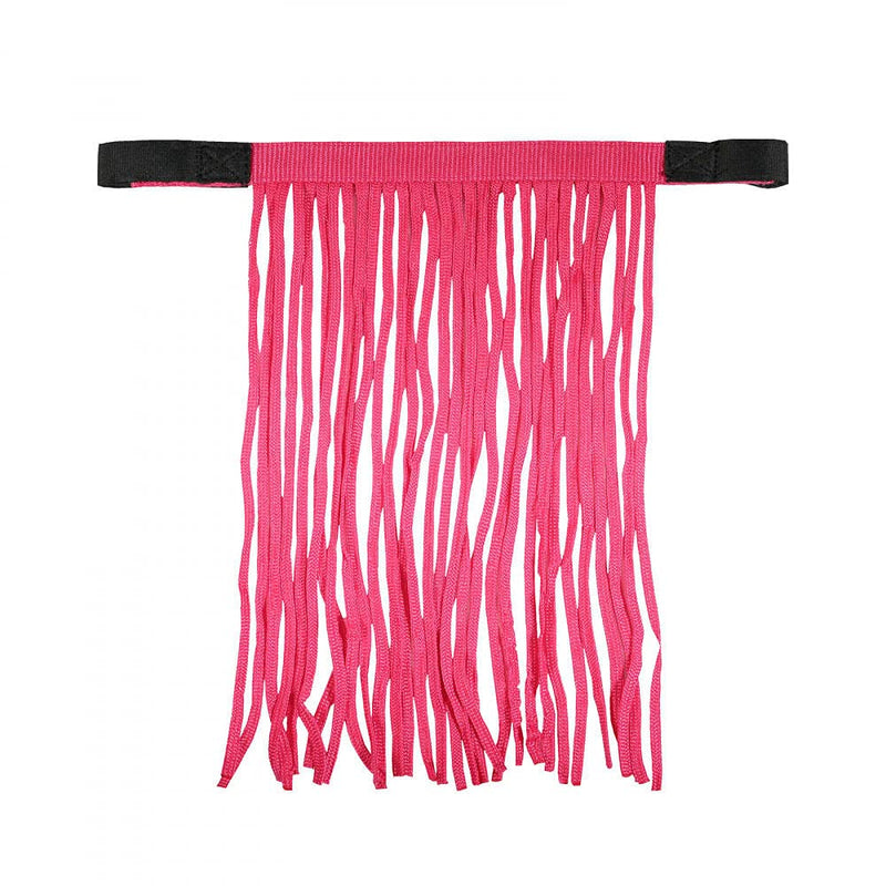 HORZE Lightweight Nylon Fringe Fly Veil | Easily Attaches to Halter - Raspberry Pink - Cob - BeesActive Australia