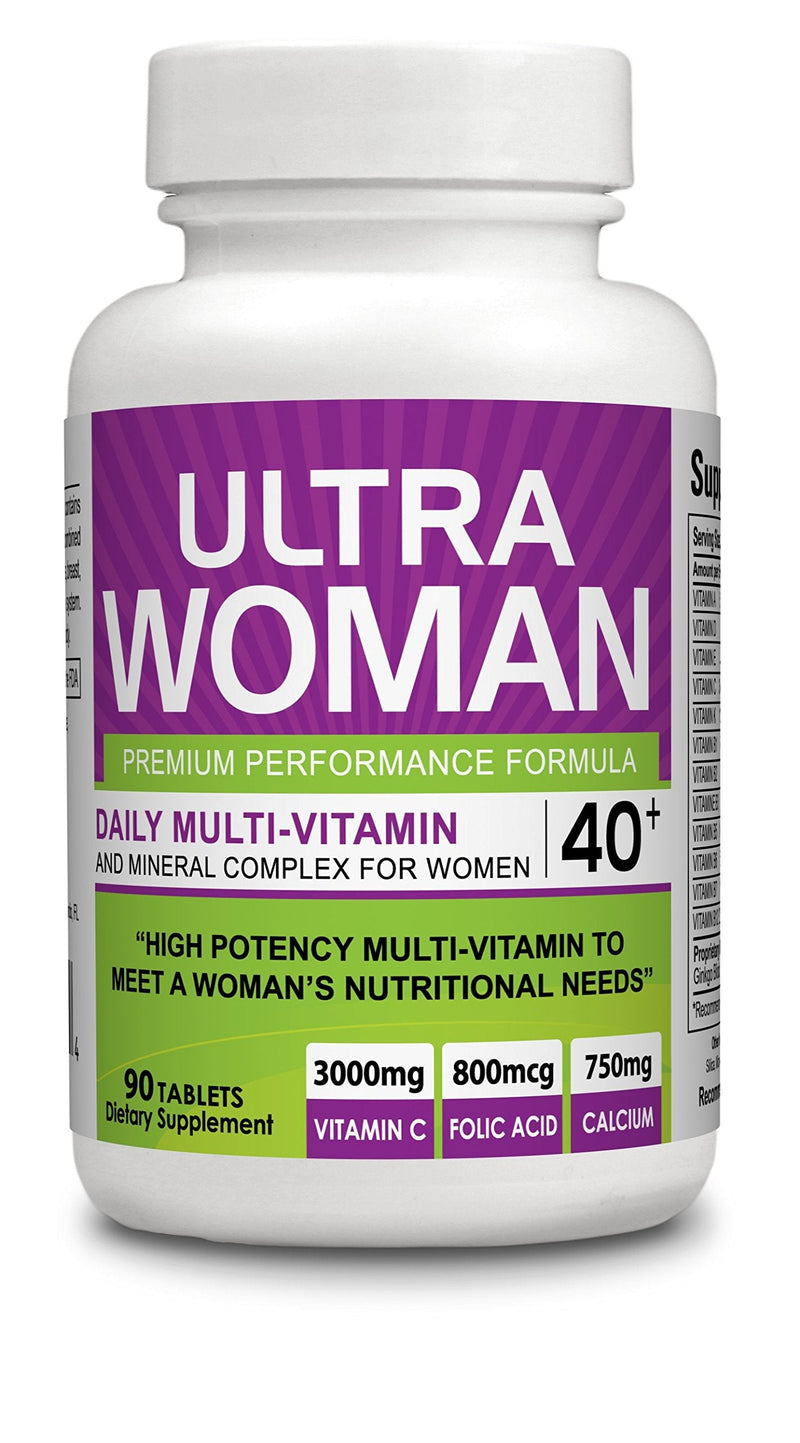 Ultra Woman - Multi-Vitamins 90 Tablets - Premium Performance Formula 100% Natural - Multivitamins for Woman - Dietary Supplement