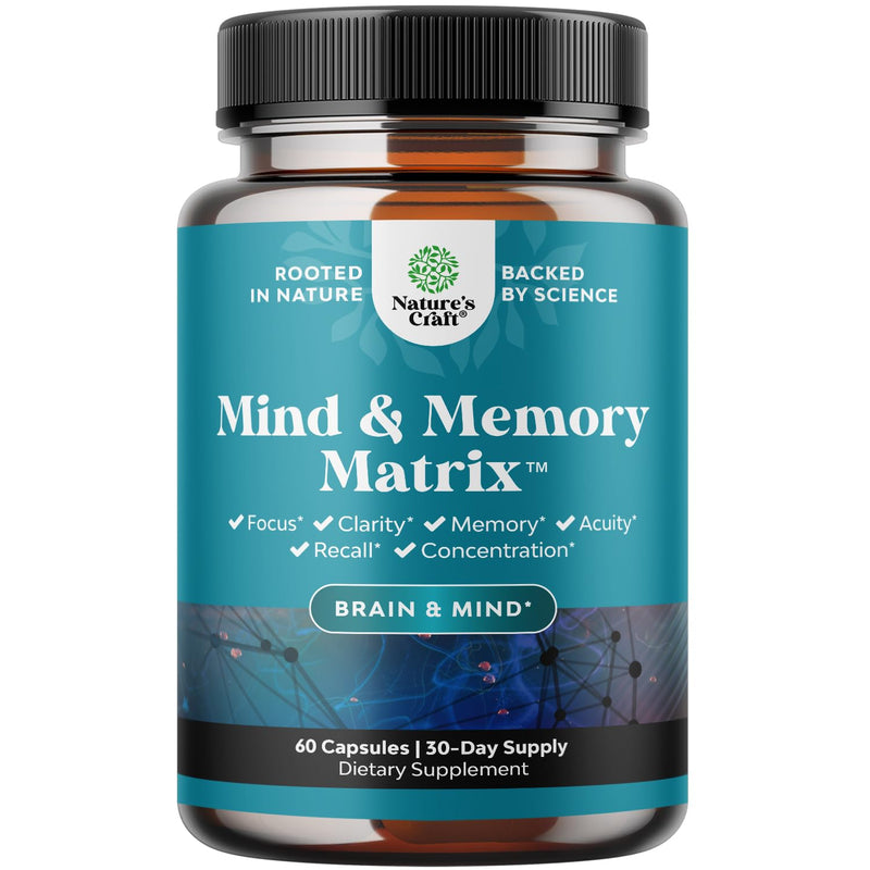 Advanced Nootropics Brain Support Supplement - Synergetic Mental Energy and Focus Supplement with Brain Vitamins for Cognitive Enhancement - Mind and Memory Supplement for Brain Health (30 Servings) 60 Count (Pack of 1)