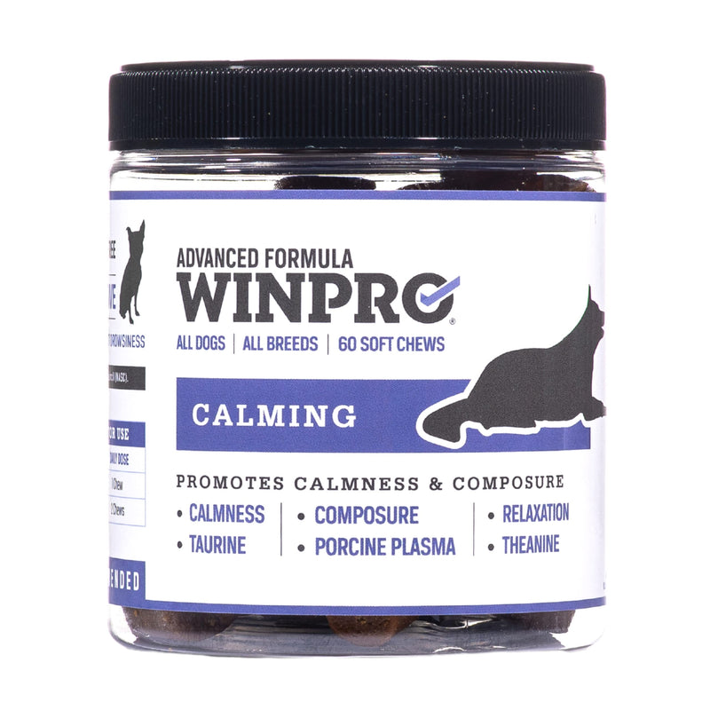 WINPRO Calming Chews for Dogs – Plasma-Powered for Dog Anxiety & Stress Relief– Fast-Acting Dog Calming Chews - Natural Ingredients, Grain-Free - Suitable for All Breeds & Sizes –60 Count Made in USA - PawsPlanet Australia