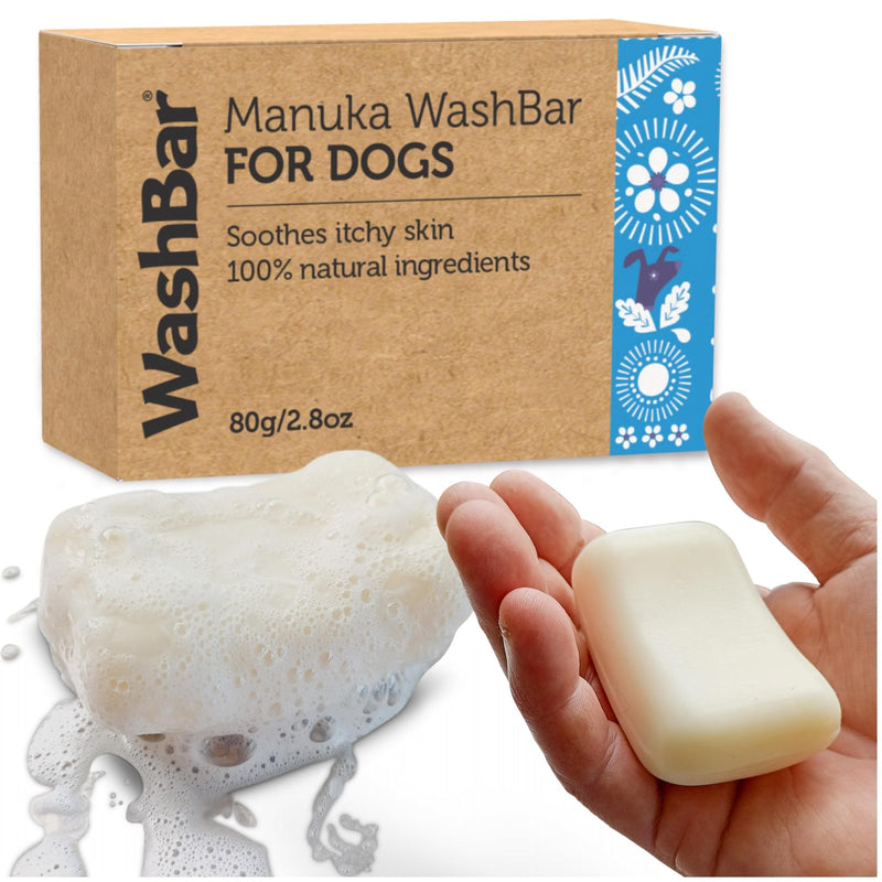 Dog Shampoo Bar Soap for Itchy Skin Relief - 2.8 oz - Concentrated Dog Soap for Sensitive Skin with Natural Manuka and Neem Oil to Ease Allergies, and Itching 2.8 oz (80g) Soap Bar - PawsPlanet Australia