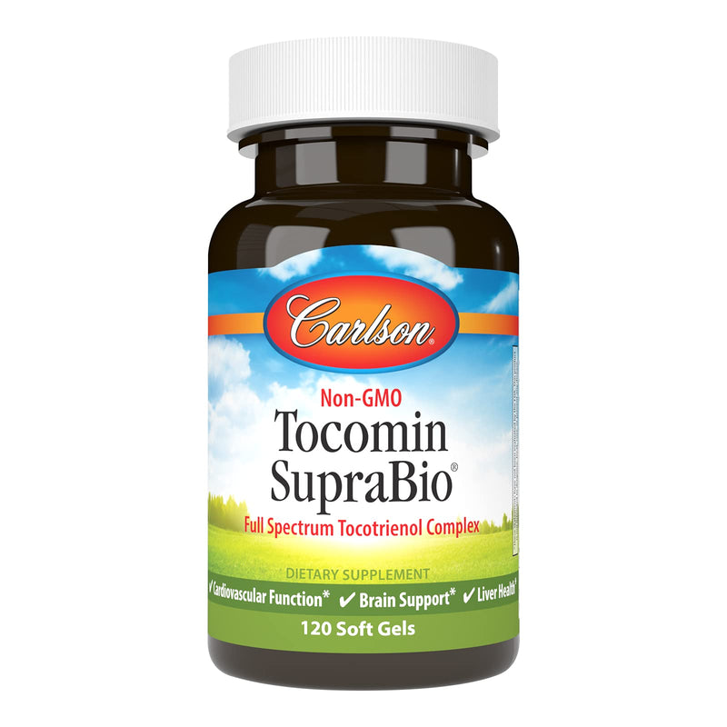 Carlson Tocomin SupraBio, Non-GMO Tocotrienols, Alpha, 120 Softgels | Full Spectrum Tocotrienol Complex; Beta; Gamma; Delta