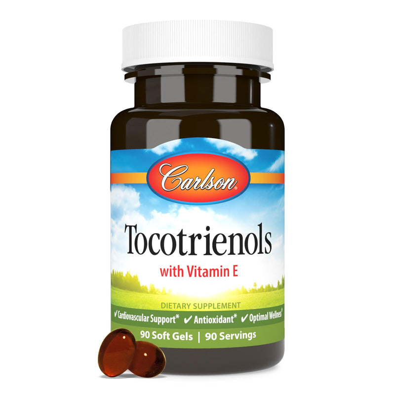 Carlson Tocotrienols, 40 mg, with Natural-Source Vitamin E, 90 Softgels | Gamma; Alpha; Delta; Beta; Sustainably Sourced 90 Count (Pack of 1)