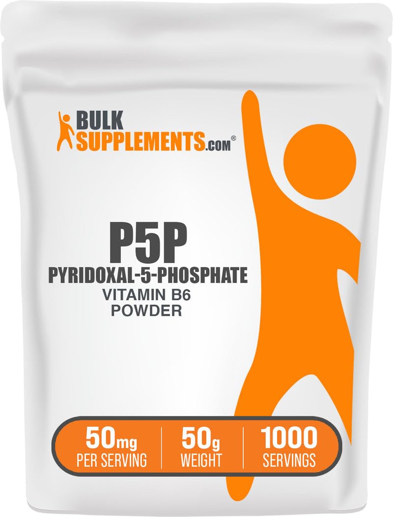BulkSupplements.com Pyridoxal 5 Phosphate Powder - P-5-P Vitamin B6 Supplement, P-5-P 50mg - P5P Supplement, Gluten Free, 50mg of per Serving, 50g (1.8 oz) (Pack of 1) 1.76 Ounce (Pack of 1)