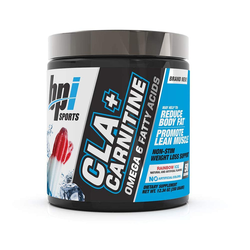 BPI Sports CLA + Carnitine – Conjugated Linoleic Acid – Performance, Lean Muscle – Caffeine Free – For Men & Women – Rainbow Ice – 50 servings – 12.34 Oz. Rainbow Ice - BeesActive Australia