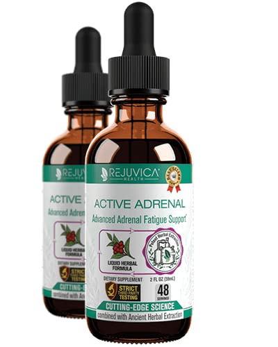 Active Adrenal - Support Tincture - Ashwagandha & B-Vitamins & Shelf Stable 2 Fl Oz (Pack of 2)