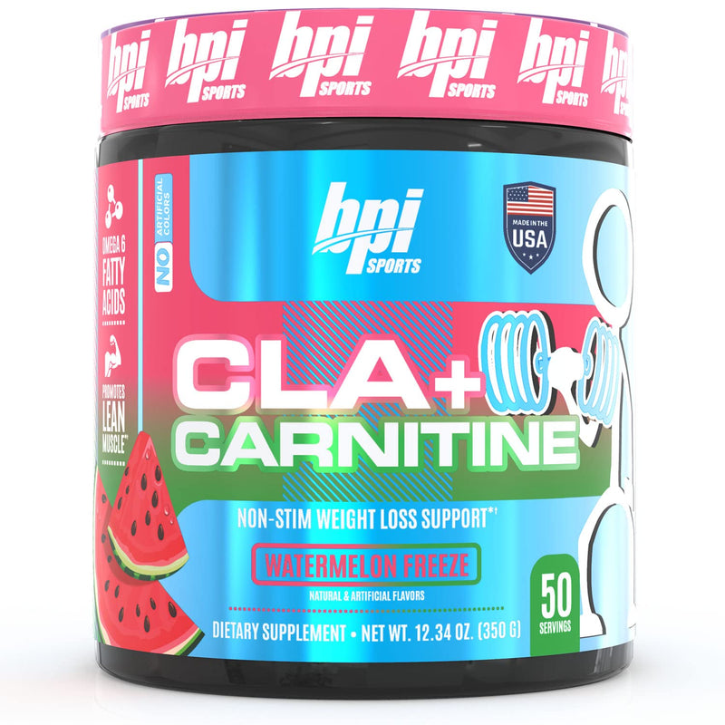 BPI Sports CLA+Carnitine–Conjugated Linoleic Acid–Weight Loss Formula –Metabolism, Performance, Lean Muscle–Caffeine Free–For Men & Women–Watermelon Freeze–50 servings – 12.34 oz.(Packaging May Vary) Watermelon Freeze - BeesActive Australia