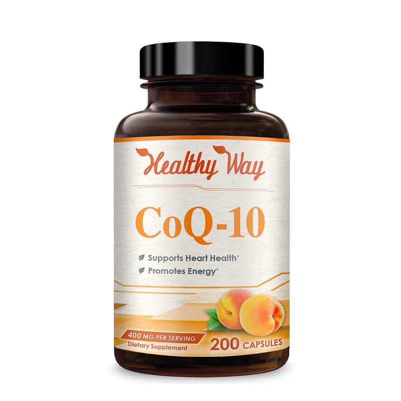 Coenzyme Q10 400mg CoQ10 Supplement - Once Daily Coq 10 400mg Powder Capsules for Healthy Heart Antioxidant and Energy Support - Non-GMO Quick Absorption Ubiquinone Q10 Coenzyme (100 Servings) 200 Count (Pack of 1)