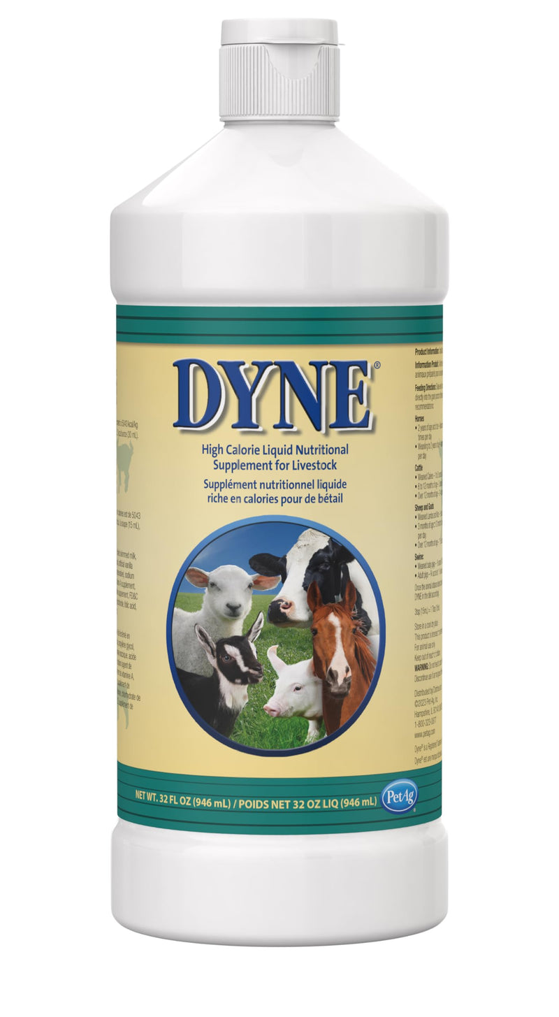 Pet-Ag Dyne High Calorie Liquid Nutritional Supplement for Livestock - 32 oz - Includes Added Vitamins - Excellent for Underweight, Stressed, or Recovering Animals - PawsPlanet Australia