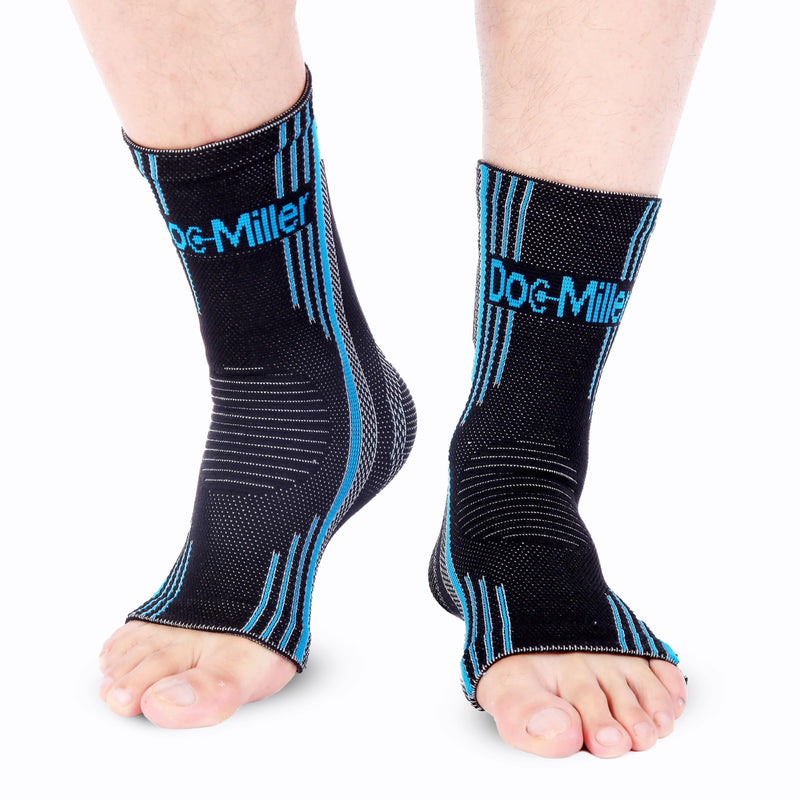 Doc Miller Plantar Fasciitis Compression Socks (Toeless Sleeve), 20–30 mmHg Foot & Ankle Compression Sleeve with Ankle Brace Support for Heel & Arch Pain, Arthritis, Tendonitis & Swelling (1 Pair) Blue X-Large - BeesActive Australia
