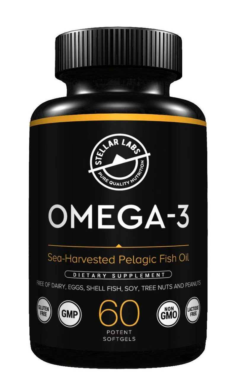 Stellar Labs Omega-3 Fish Oil Supplement - 60 CT LowFODMAP Certified
