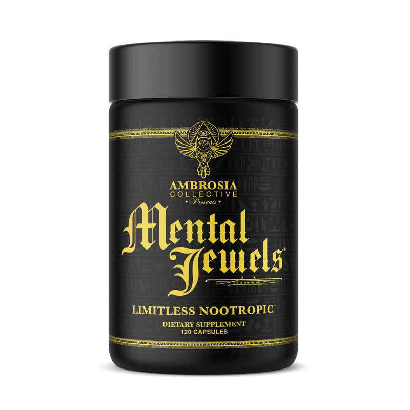 Ambrosia Mental Jewels Nootropic Brain Supplement | Alpha GPC, Bacopa & Phosphatidylserine | Memory, Focus & Concentration Support | 120 Veggie Capsules (30 Day Supply)