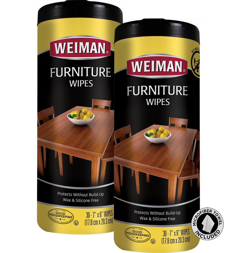Weiman Wood Cleaner and Polish Wipes - 2 Pack - For Cleaning Furniture, to Beautify and Protect, No Build-Up, Contains Ultra Violet Protection, Pleasant Scent, Surface Safe - 30 Count 20 Count (Pack of 3) - BeesActive Australia