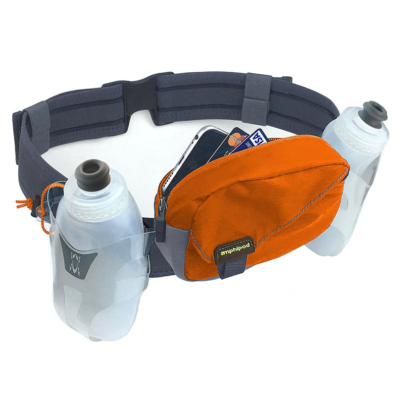 Amphipod Profile-Lite Breeze Hydration Belt, Runners Waist & Hydration Pack for Endurance & Marathon Runs, Men & Women, 21 oz - Orange - 21 oz