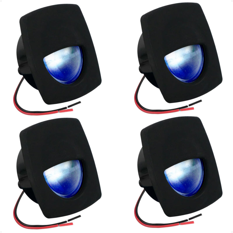 Five Oceans LED Companion Way Light, 4 Pack Blue LED Marine Courtesy Lights, Square for Boat Interior, Deck, Cockpit, for Pontoon, Sailboat, RVs, Caravan - FO4002-M4 Pack of 4 (Blue LED) - BeesActive Australia