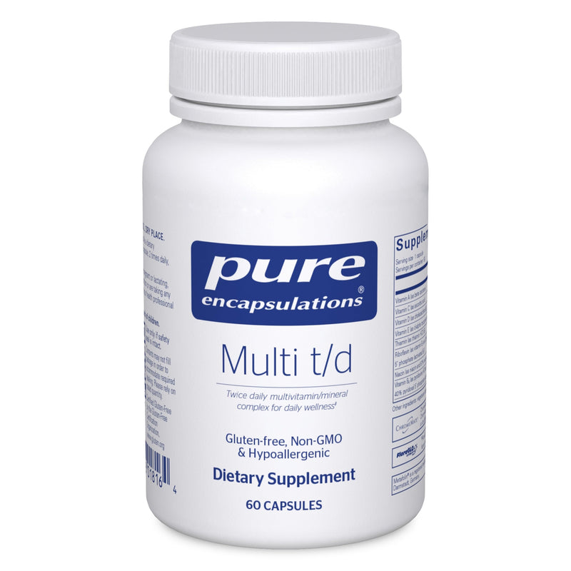 Pure Encapsulations Multi T/D, 60 Capsules | Multivitamin and Mineral Supplement, for Daily Wellness, Cardiovascular and Immune Health*, Rich in Vitamins and Minerals 60 Count (Pack of 1)