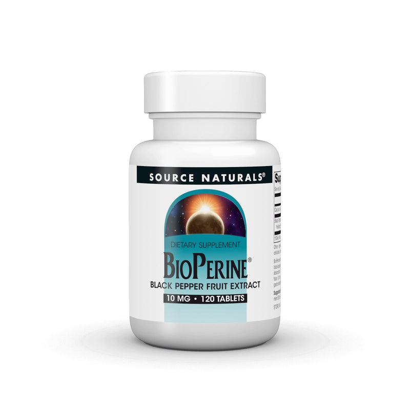 Source Naturals BioPerine, 10 mg -120 Tablets | Black Pepper Fruit Extract | Promotes Nutrient Absorption*