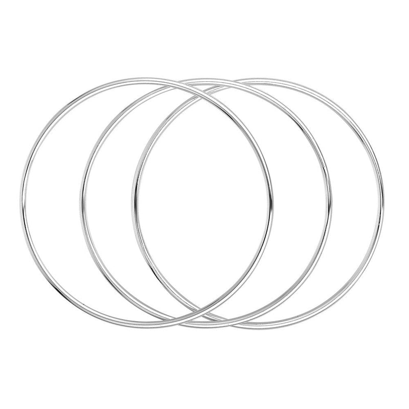 Merdia 925 Sterling Silver Bangle Bracelet Stackable Bangles for Women/Girls Three bangles inner 6CM - BeesActive Australia