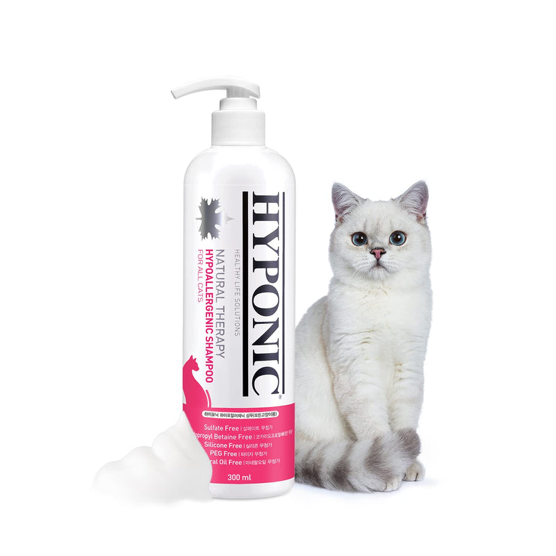 HYPONIC Hypoallergenic Premium Shampoo for All Cats (Scented, 10.14 oz) - Cat Shampoo for Dry Skin, Dandruff, Allergy Cotton-Blossom (10.14 oz) - BeesActive Australia