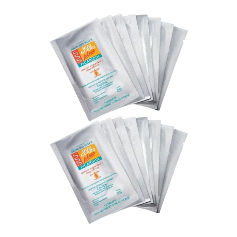 Avon Skin So Soft Bug Guard Plus Picaridin Towelettes - DEET-Free, Oil-Free, Resealable Bag with 16 Packets - Protection Against Mosquitoes, Deer Ticks, Gnats, No-Seeums, Sand Flies, and Biting Midges