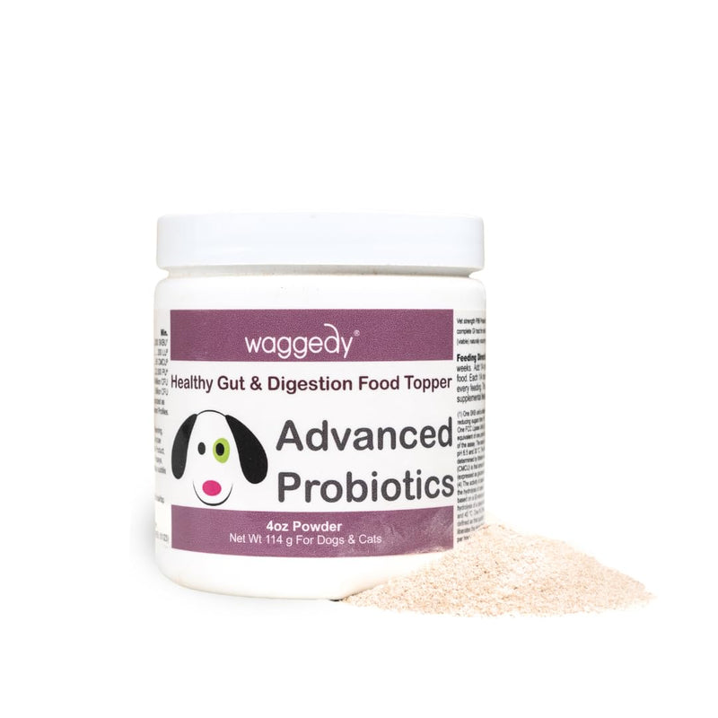 Waggedy Advanced Dog Probiotics Gut and Digestion Food Topper – Probiotic Powder with Digestive Enzymes & Papaya – Gentle Probiotics for Dogs 6+ Weeks – Supports Gut Balance, Comfort & Immune Health 4 oz