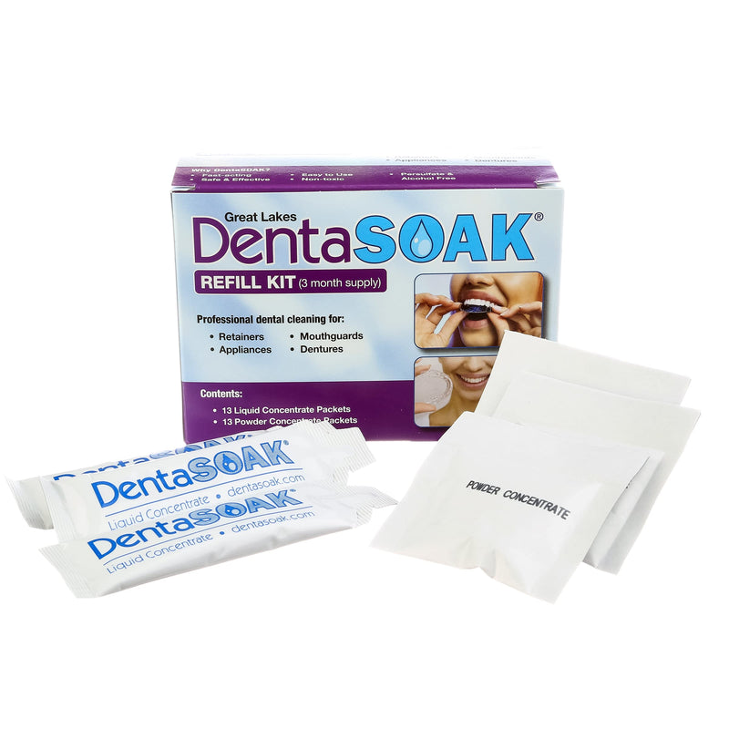 Refill Kit - Mouthguard, Retainer, Denture, Appliance Cleaner – 100% Safe – Non-Toxic, Persulfate Free, Gluten Free & Alcohol Free – 3 Month Supply – Mint Scented - BeesActive Australia
