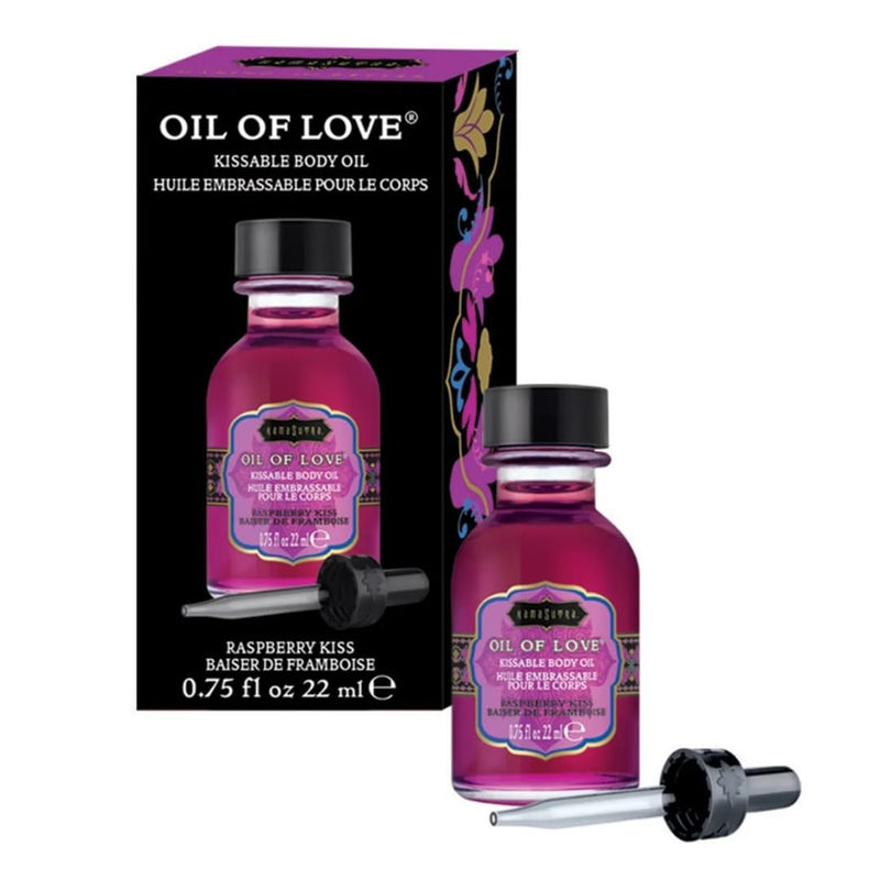 KAMA SUTRA Oil of Love Raspberry Kiss - .75 fl oz - Kissable Warming Body Topping for Oral Foreplay Fun, Delicious Lickable Flavor for Couples, Women, and Men. Water-Based. - BeesActive Australia
