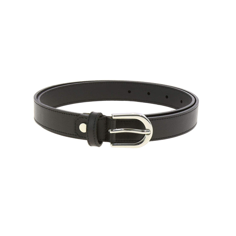 FASHIONGEN - Women genuine Italian leather belt LUNA, Made in France Black 90 cm (35 in) / Waist size 33 to 34 - BeesActive Australia