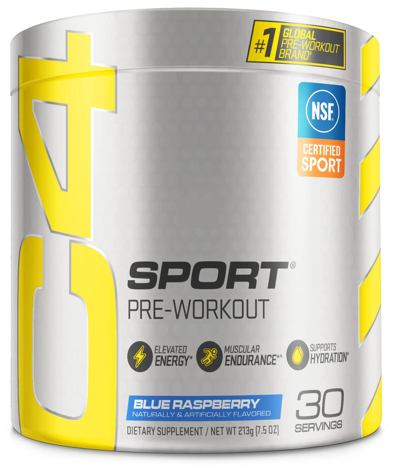 C4 Sport Pre Workout Powder Blue Raspberry - Pre Workout Energy with 3g + 135mg Caffeine and Beta-Alanine Performance Blend - NSF Certified for Sport | 30 Servings - BeesActive Australia