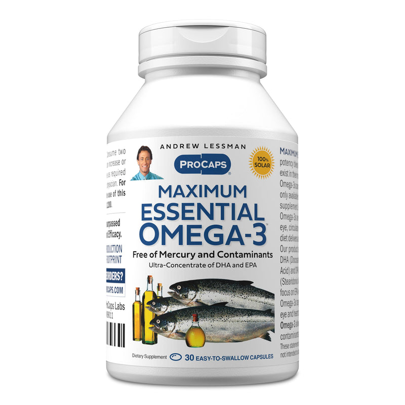 ANDREW LESSMAN Essential Omega-3 Fish Oil 1200mg - 30 Softgels | Ultra-Pure Omega-3 Fish Oil with EPA & DHA in Easy-to-Swallow Softgels for Daily Nutritional Support Unflavored 30 Count (Pack of 1)