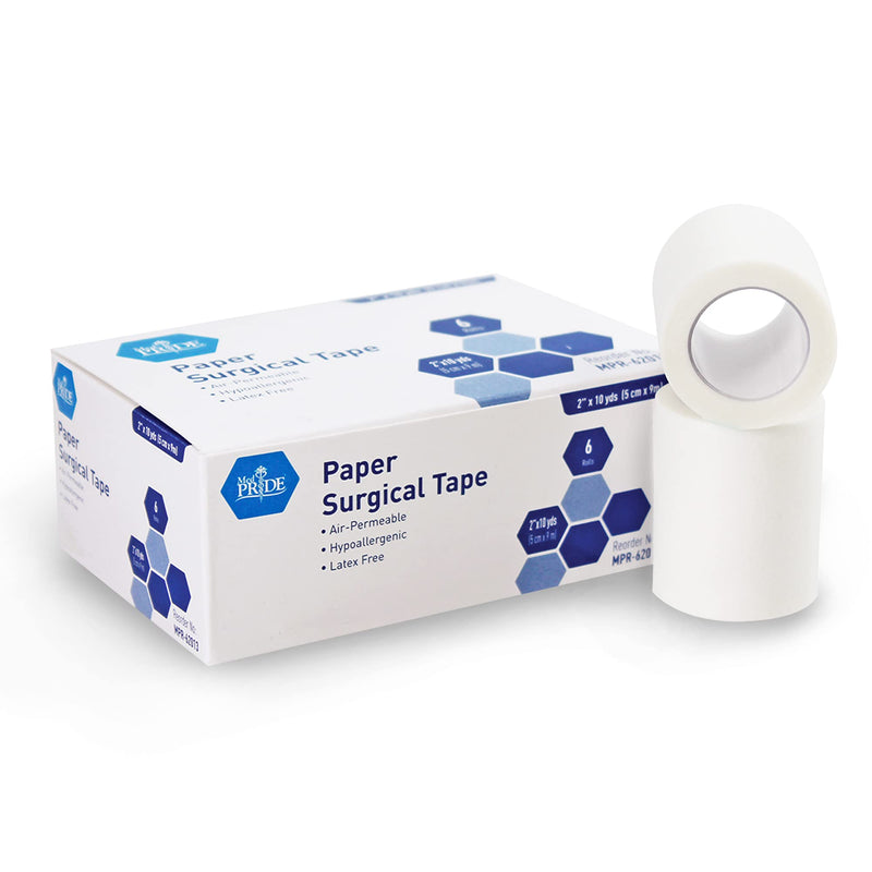 MED PRIDE Medpride Paper Surgical Tape, Pack of 6, Size - 2" x 10 Yards 6 Count (Pack of 1) - BeesActive Australia