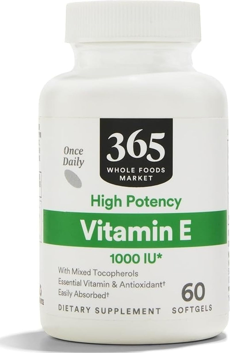 365 by Whole Foods Market, Vitamin E 1000 IU, 60 Count 60 Count (Pack of 1)
