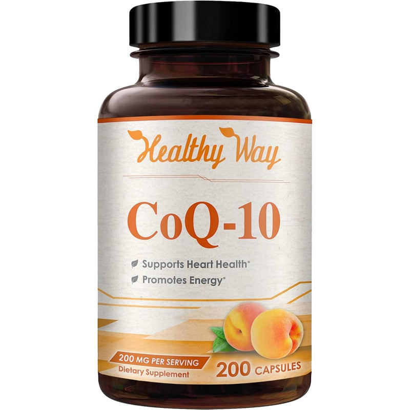 Coenzyme Q10 200mg CoQ10 Supplement -Once Daily CoQ10 200mg Powder Capsules for Heart Health, Antioxidant & Energy Support -Non-GMO, Quick Absorption Ubiquinone Q10 Coenzyme (Single) 200 Count (Pack of 1)