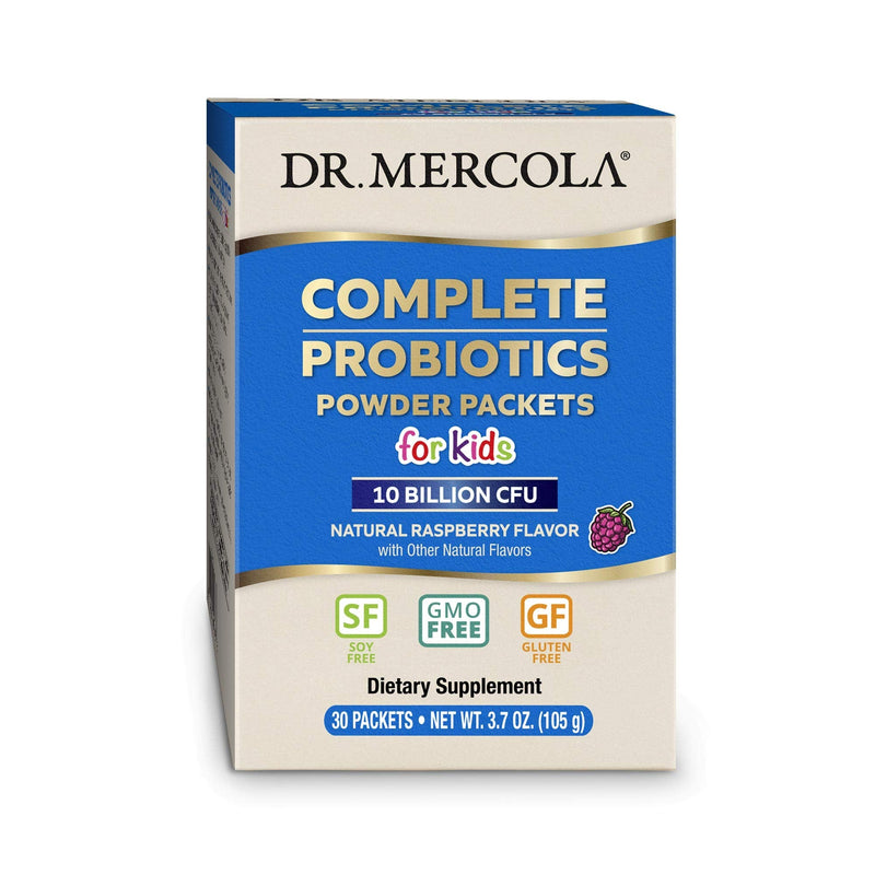 Dr. Mercola Complete Probiotics Powder Packets for Kids, 30 Packets | Supports Digestive and Immune Health, 10 Strains, with Prebiotics, Non-GMO, Gluten-Free, and Soy-Free, 30 Servings