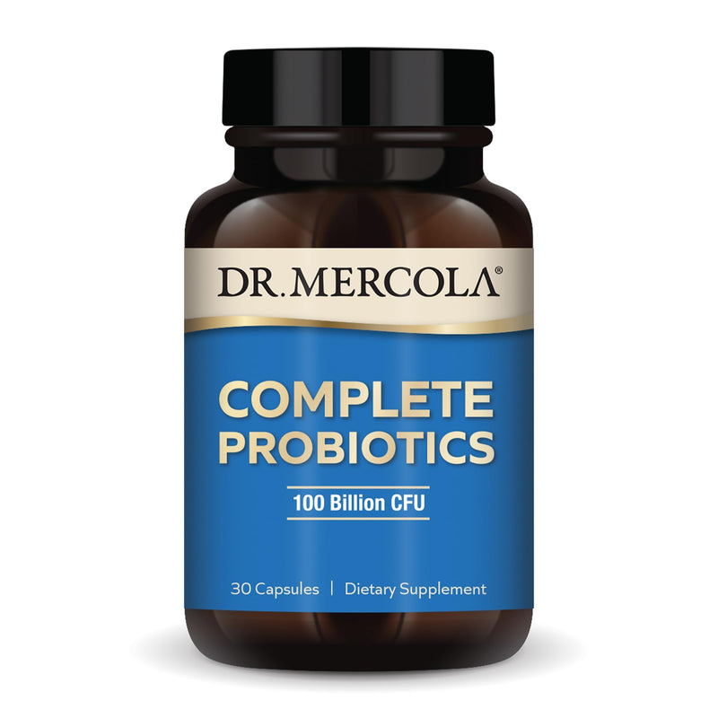 Dr. Mercola Complete Probiotics, 100 Billion CFU, 30 Capsules (30 Servings) | Supports Immune, Digestive, and Gut Health, Contains 10 Probiotic Strains, Non-GMO, Gluten-Free, and Soy-Free