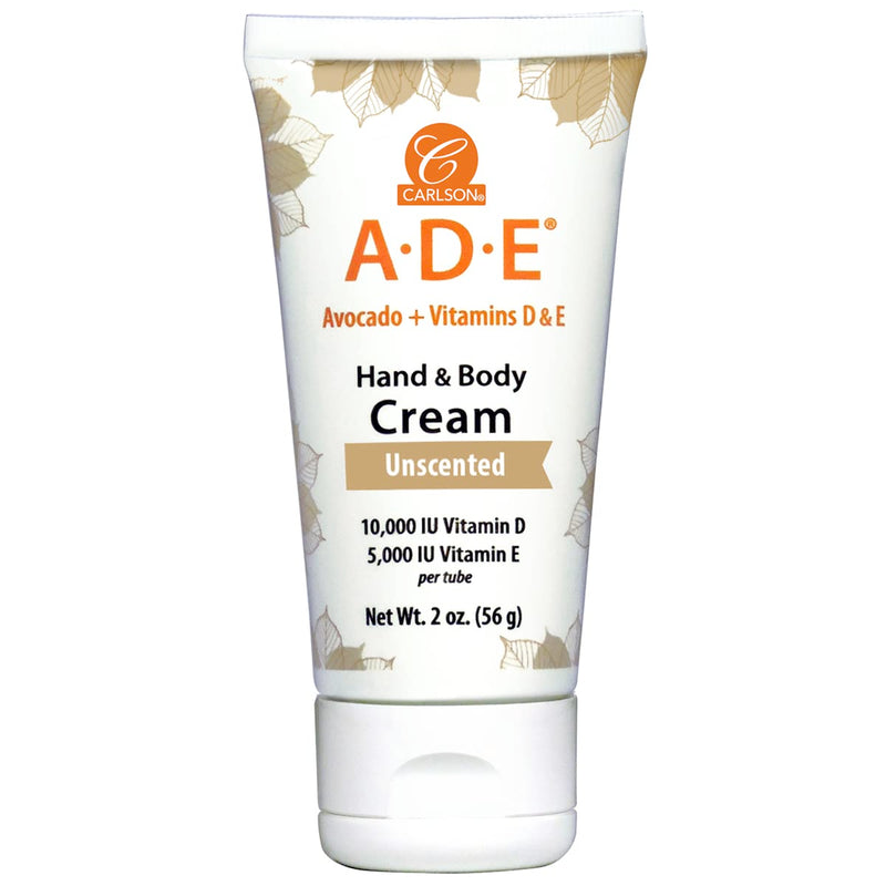 Carlson ADE Hand and Body Cream, 10000 IU (250 mg), Vitamin D, 2 oz | Unscented; 5000 IU (3350 mg) Vitamin E; Avocado Oil 2 Ounce (Pack of 1)