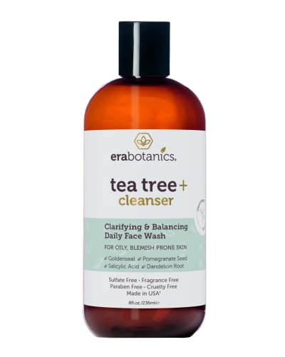 Era Organics Tea Tree Oil Face Wash - Salicylic Acid Cleanser for Oily Skin