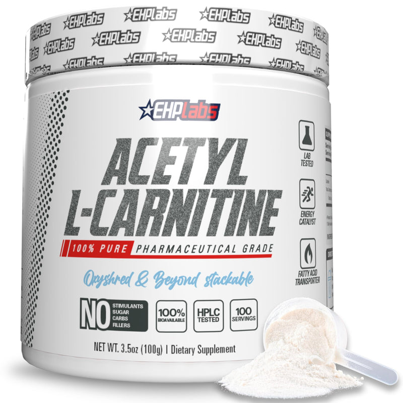 EHPlabs Acetyl L Carnitine Powder, Supports Natural Energy Production, Supports Metabolism, Assists in Healthy Brain Function, Supports Heart Health, Vegan, Gluten Free, Non GMO, 100 Serving, 500g - BeesActive Australia
