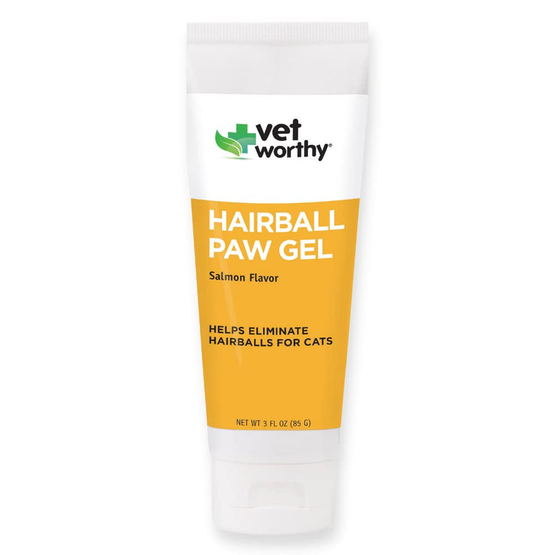 Vet Worthy Hairball Paw Gel Aid for Cats - Hairball Remedy for Cats for Digestive Aid and Hairball Relief --Easy to Give - Salmon Flavor - 3 oz - BeesActive Australia