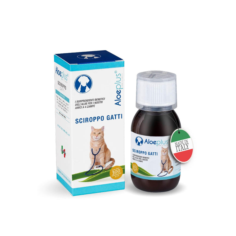 Cat Aloe Syrup 100ml - Cat Immune Support, Cat Supplement Energy, Detoxifying with Organic Aloe Arborescens, Ideal as Cat Stress Relief and Restorative for Elder Cats and Kittens