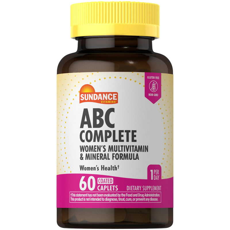 Sundance Vitamins Women’s ABC Complete Multivitamin & Mineral Formula | Daily Women’s Multivitamin | 60 Coated Caplets | Non-GMO & Gluten Free