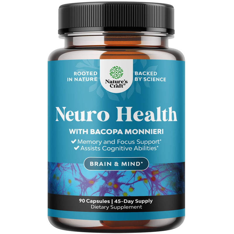 Nootropic Brain Supplement for Memory and Focus Support - Vitamins for Mental Support & Clarity with Bacopa Monnieri, VIT A, B6, Riboflavin, Niacin, Thiamin & Folate - Cognitive Complex - 90 Ct 90 Count (Pack of 1)