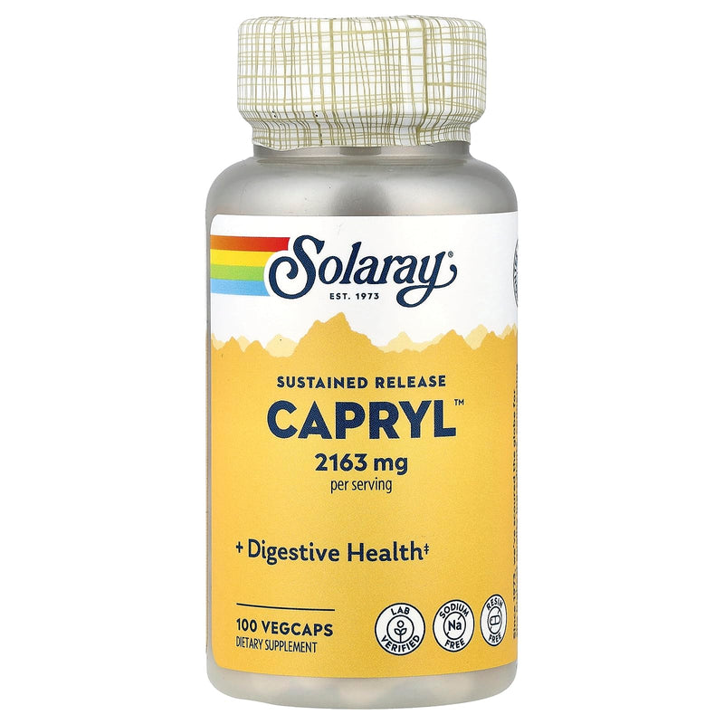 Solaray - Capryl Sodium-Free Resin-Free - 100 Vegetarian Capsules 100 Count (Pack of 1)