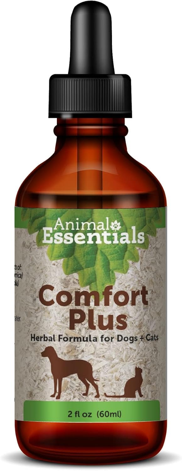 Animal Essentials Comfort Plus for Dogs & Cats - Calming Liquid, Pet Calming Drops, Herbal Formula, California Poppy, Skullcap - 2 Fl Oz - PawsPlanet Australia