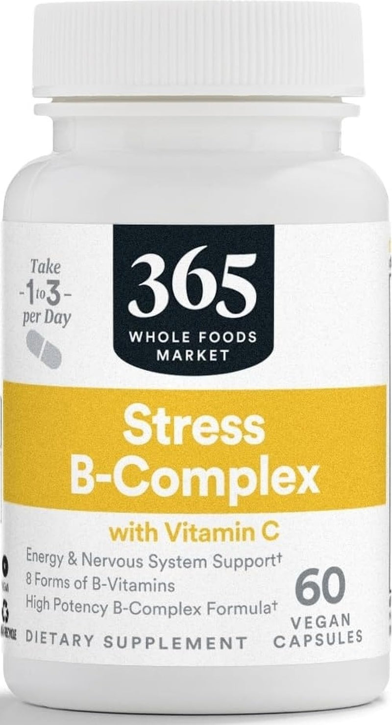 365 by Whole Foods Market, Stress B-Complex with Vitamin C, Energy & Nervous System Support, Vegan, 60 Capsules